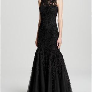 JS Collections Black Lace Prom Dress